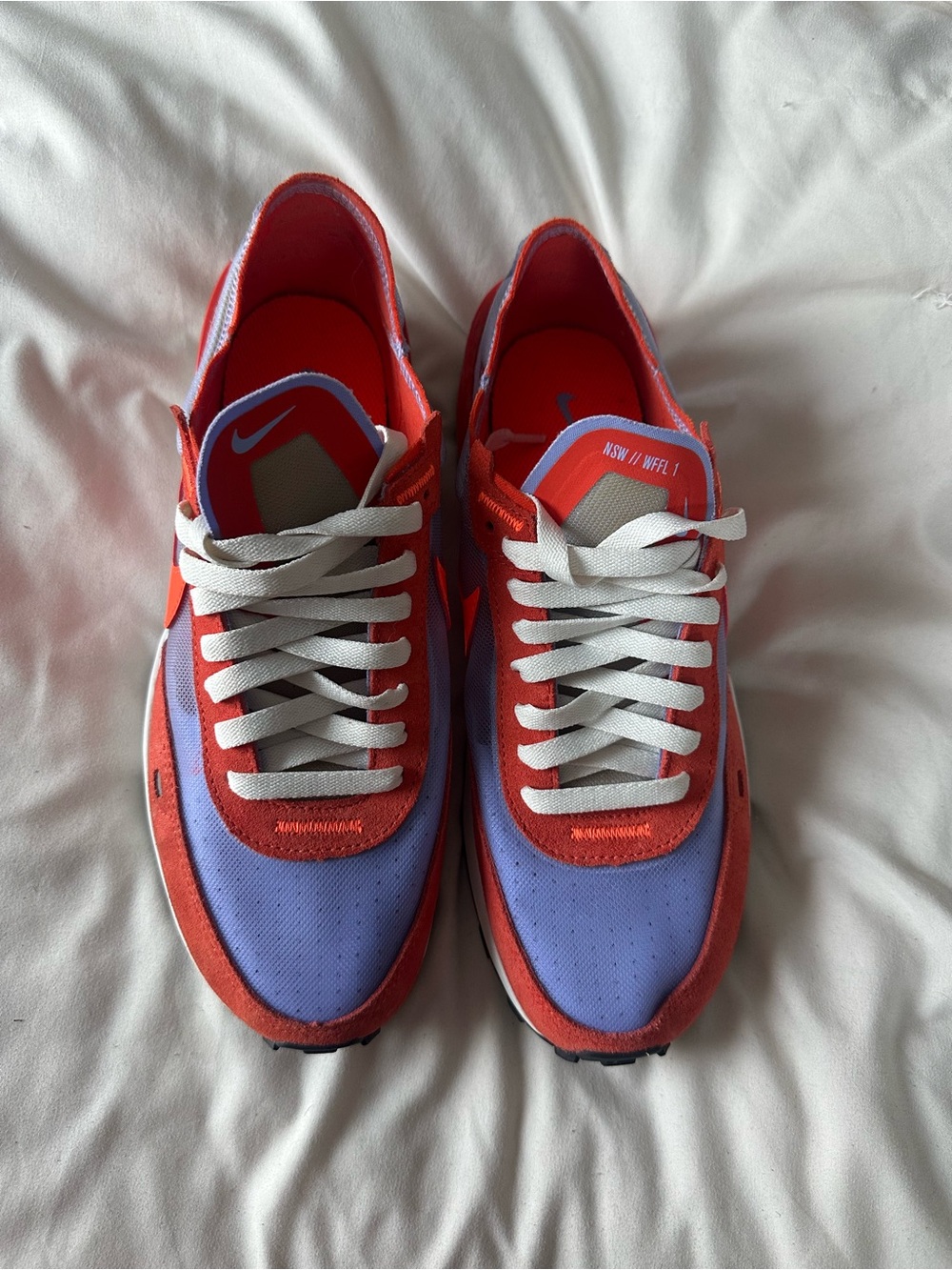 Nike Waffle 1 Red & Lavender Low-Top Sneakers